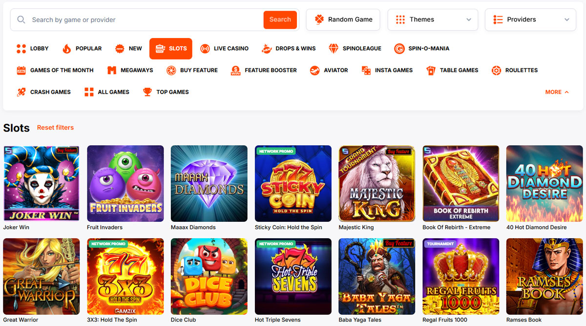 Spil og software hos Vulkan Spiele Casino